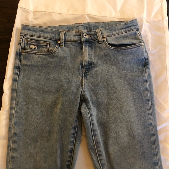 Lacoste mid rise straight leg light wash jeans size 27 - Picture 5 of 5